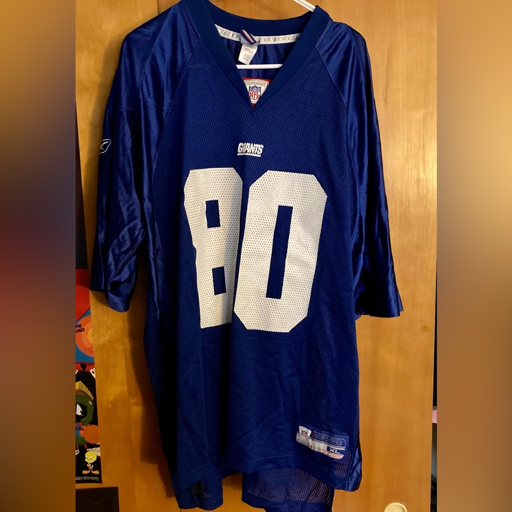 Jeremy Shockey NFL Reebok New York Giants Blue Football Jersey Vtg. XL